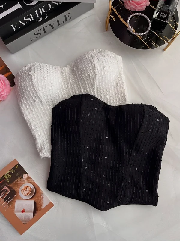 کراپ دکلته پولکی تمام کش زنانه کد N102