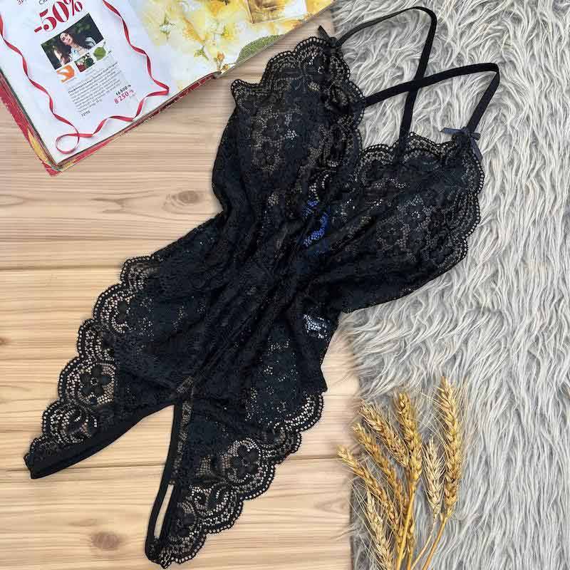 بادی توری فاق باز زنانه با طراحی ظریف و تنخور جذب – کد 257
