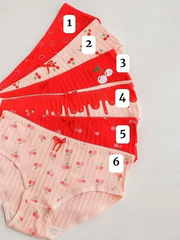 شورت نخ پنبه زنانه در 6 طرح گیلاس و قلب سایز 2Xl 