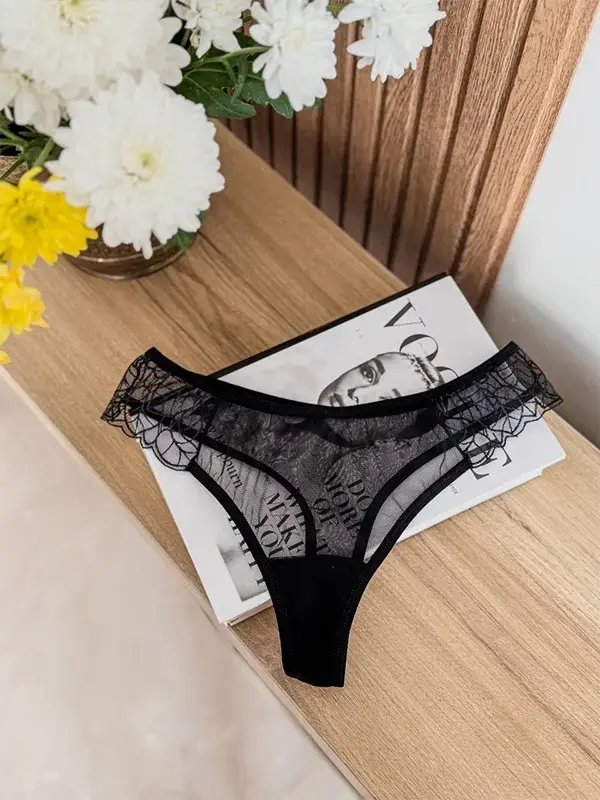 ست فانتزی شورت و سوتین مشکی گلدوزی شده هانیس کد h21