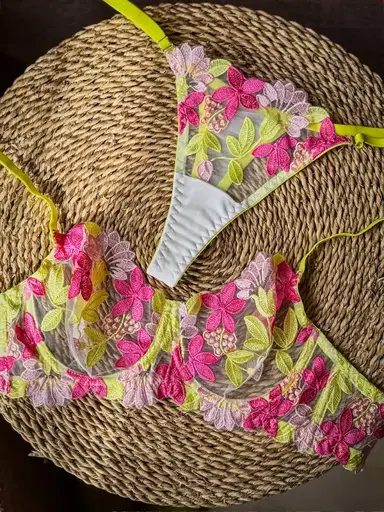 ست لباس زیر زنانه گلدار پاستیلی هانیس کد h28