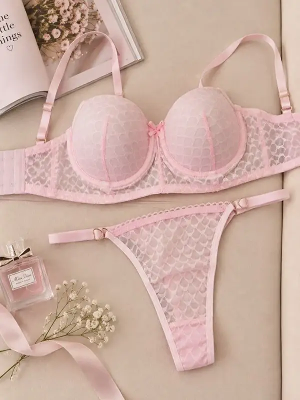 ست شورت و سوتین زنانه صورتی برند مکسوریا کد 1044