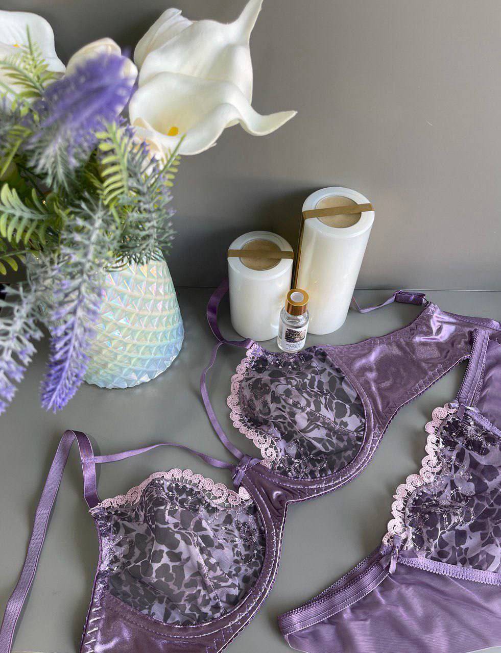 ست حریر طرحدار LAVENDER کد F2