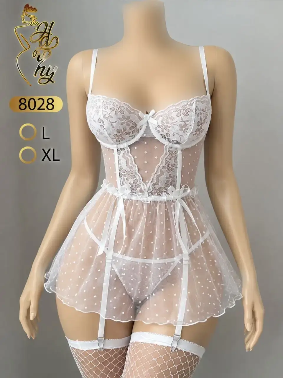 لباس خواب فانتزی خالدار هارنی کد 8028