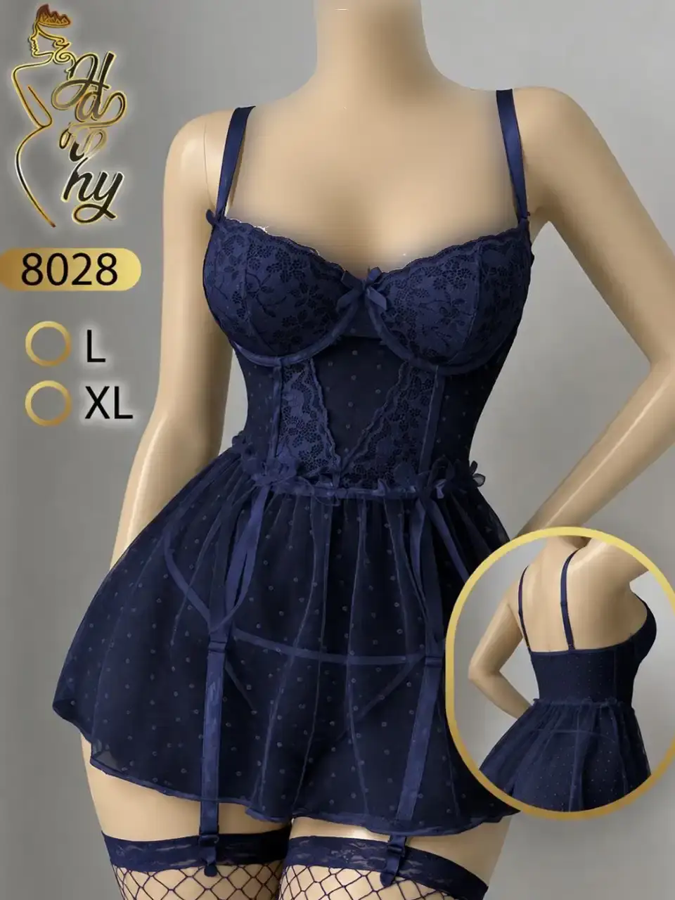 لباس خواب فانتزی خالدار هارنی کد 8028