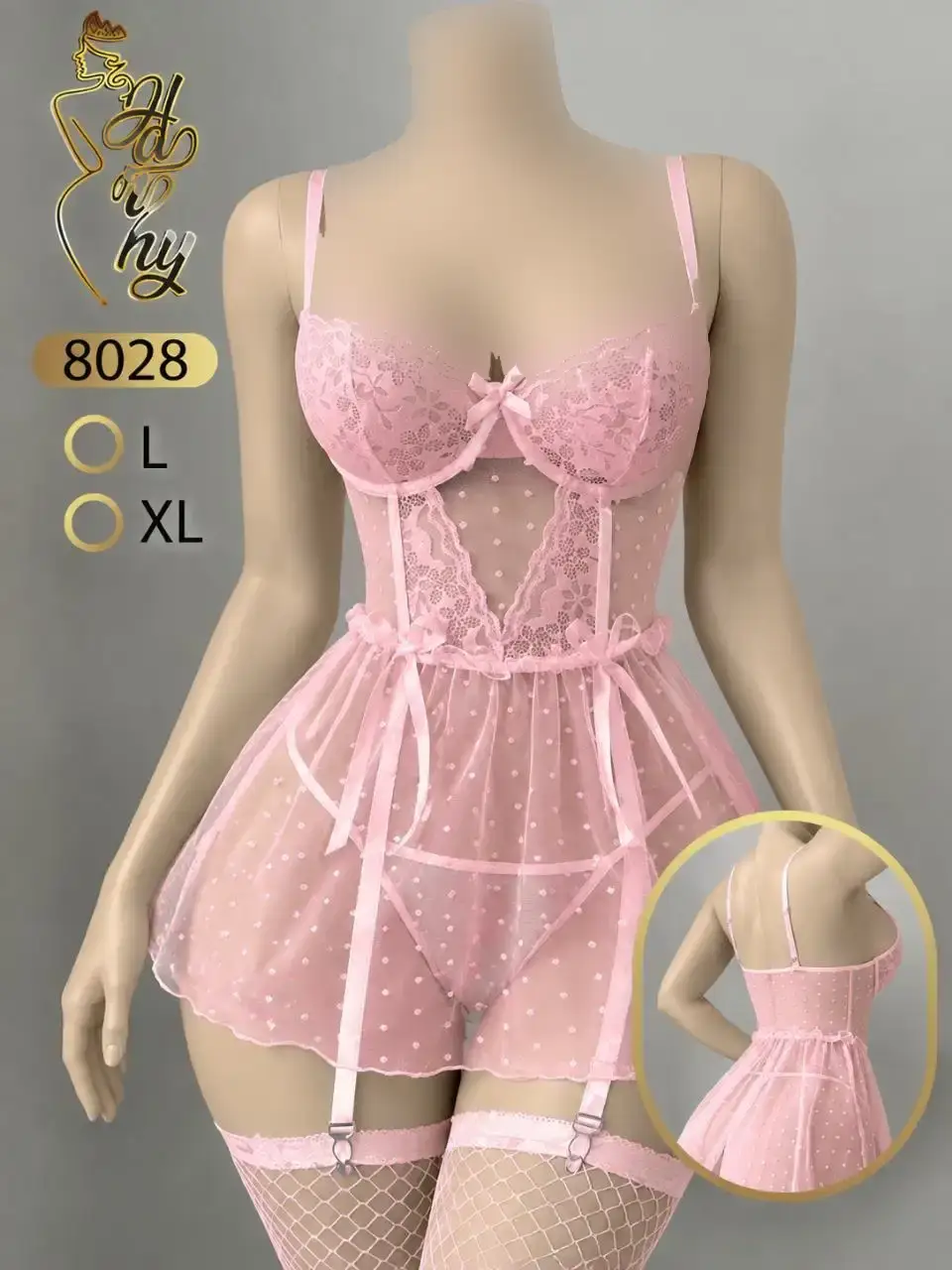 لباس خواب فانتزی خالدار هارنی کد 8028