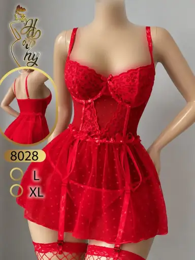 لباس خواب فانتزی خالدار هارنی کد 8028