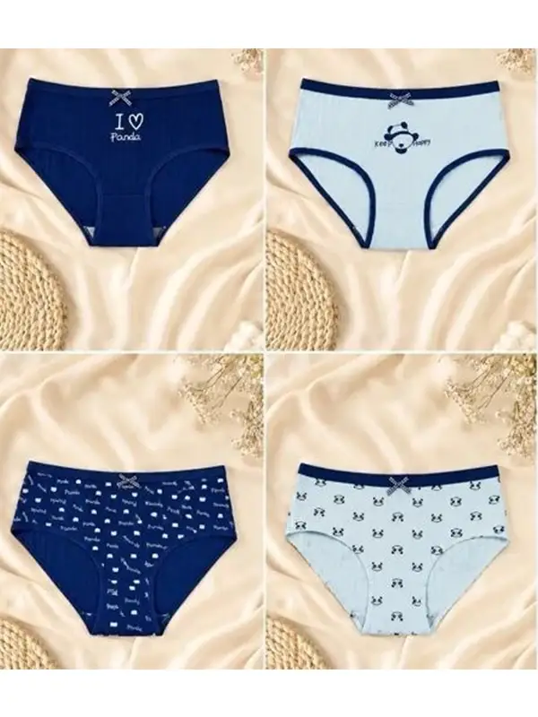 شورت نخ پنبه زنانه آبی در 6 طرح سایز 2Xl