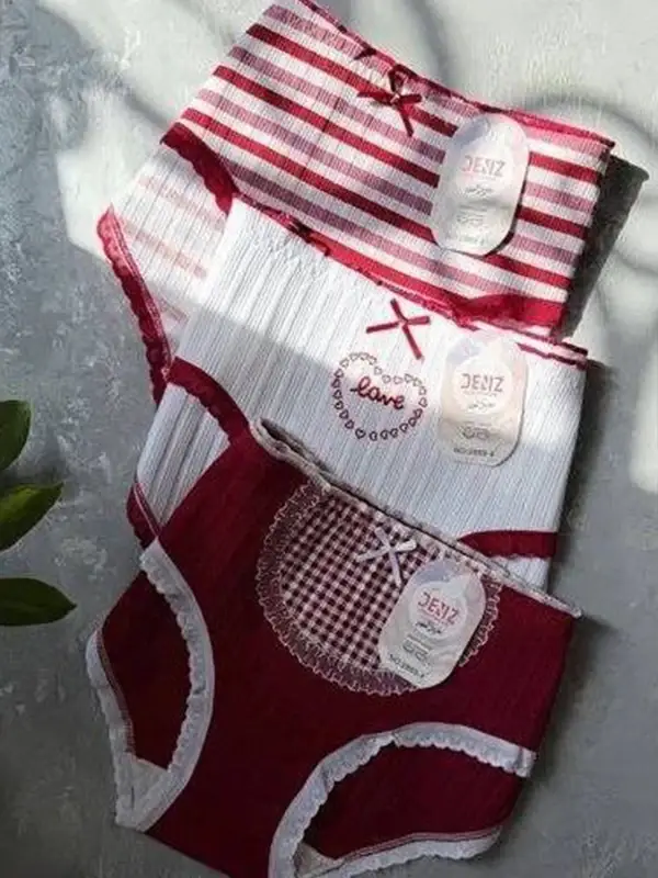 شورت نخ پنبه قرمز زنانه در 6 طرح سایز 2Xl 
