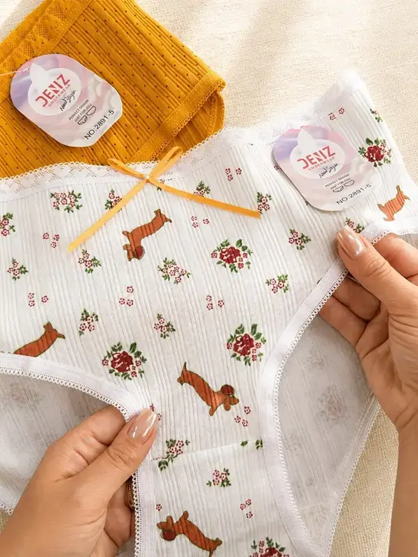 شورت نخ پنبه زنانه طرح سگ کوچولو
