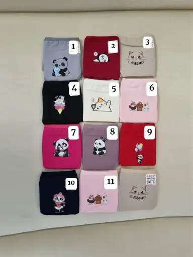 شورت نخ پنبه کبریتی زنانه 3XL طرح عروسکی
